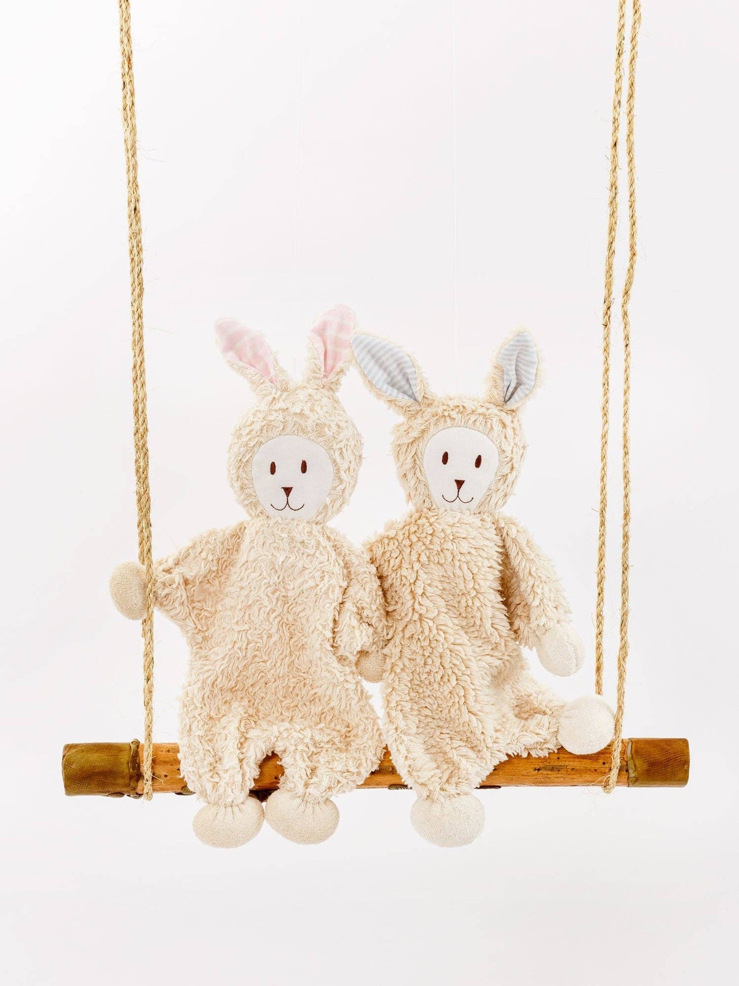 Organic Cotton Snuggle Bunny Lovey: Pink Stripe Ears