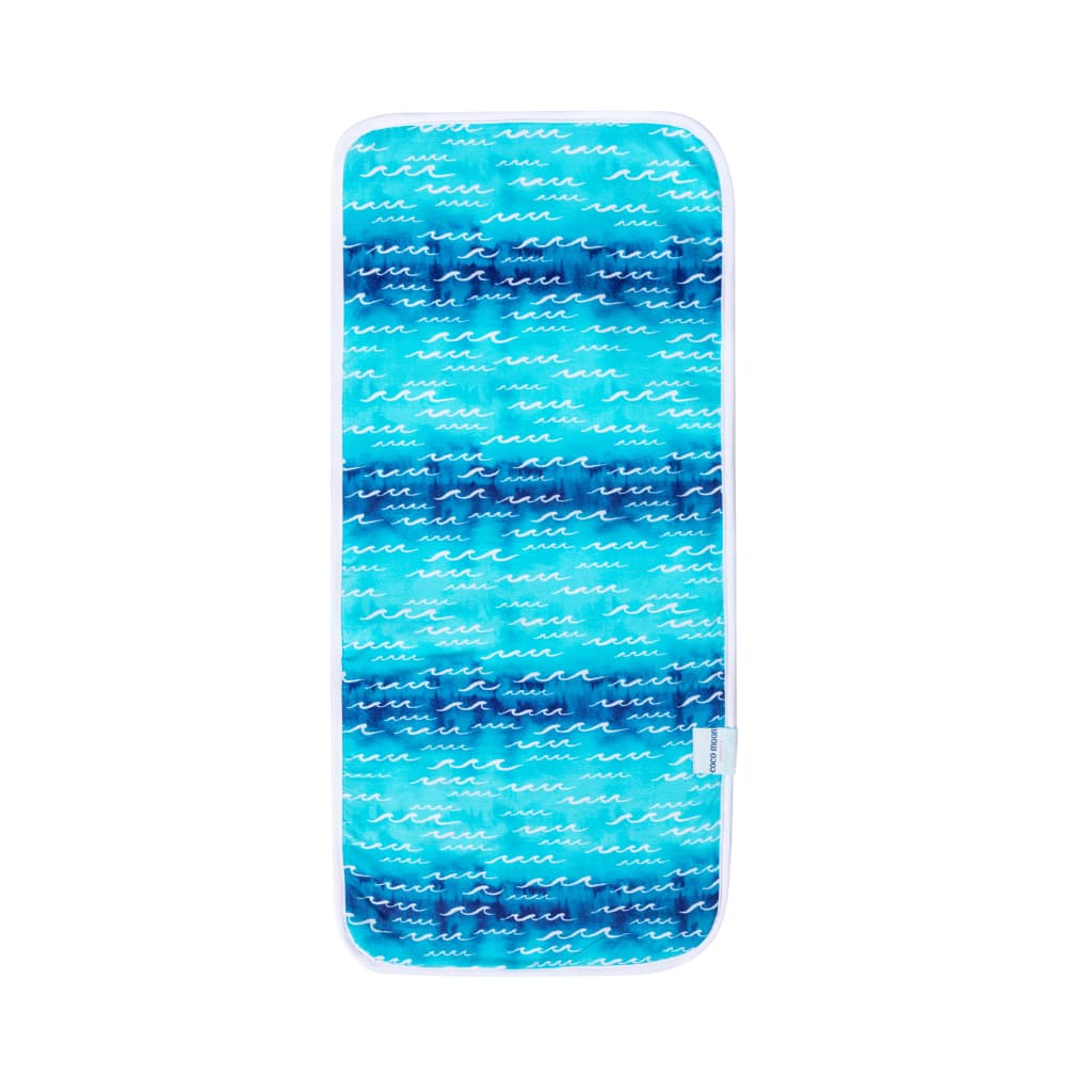 Blue and white nalu wave bamboo fleece baby burp cloth