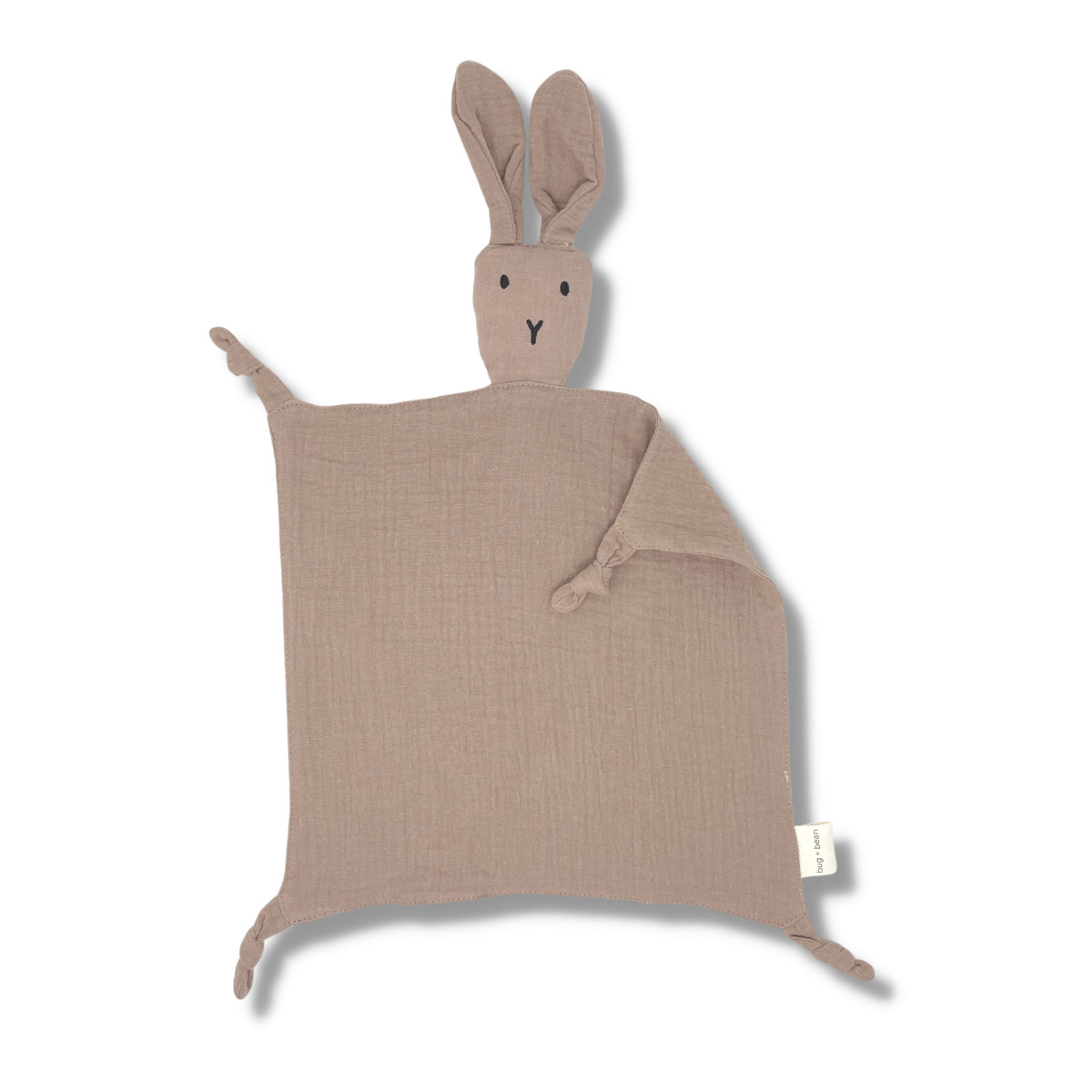 Bug + Bean Kids Cotton Muslin Bunny rabbit Lovey Security Blanket baby natural neutral beige