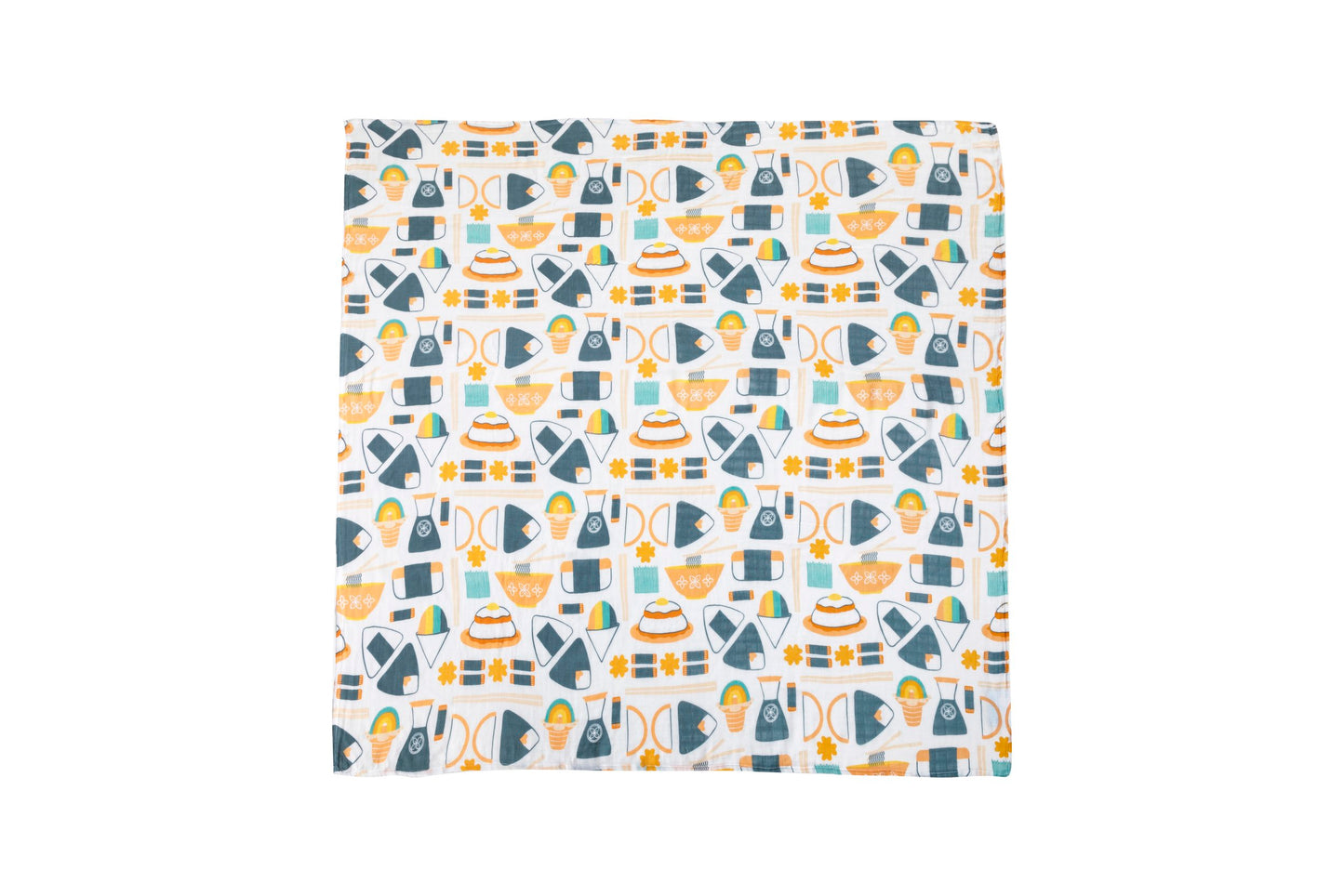 808 grindz hawaiian asian foodie cotton muslin swaddle blanket lovey baby by Cocomoon Hawaii