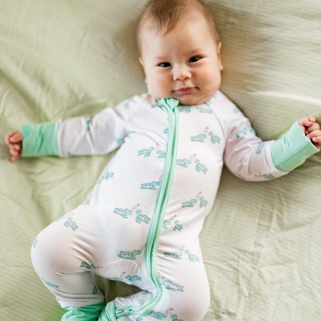 Honu Honi Turtle Heart Baby Bamboo Zipper Pajama