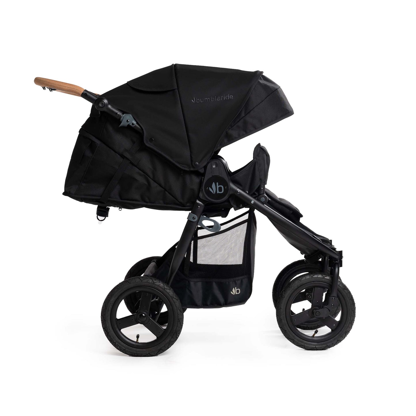 Bumbleride black all terrain Indie Twin Double side by side baby toddler stroller infant mode