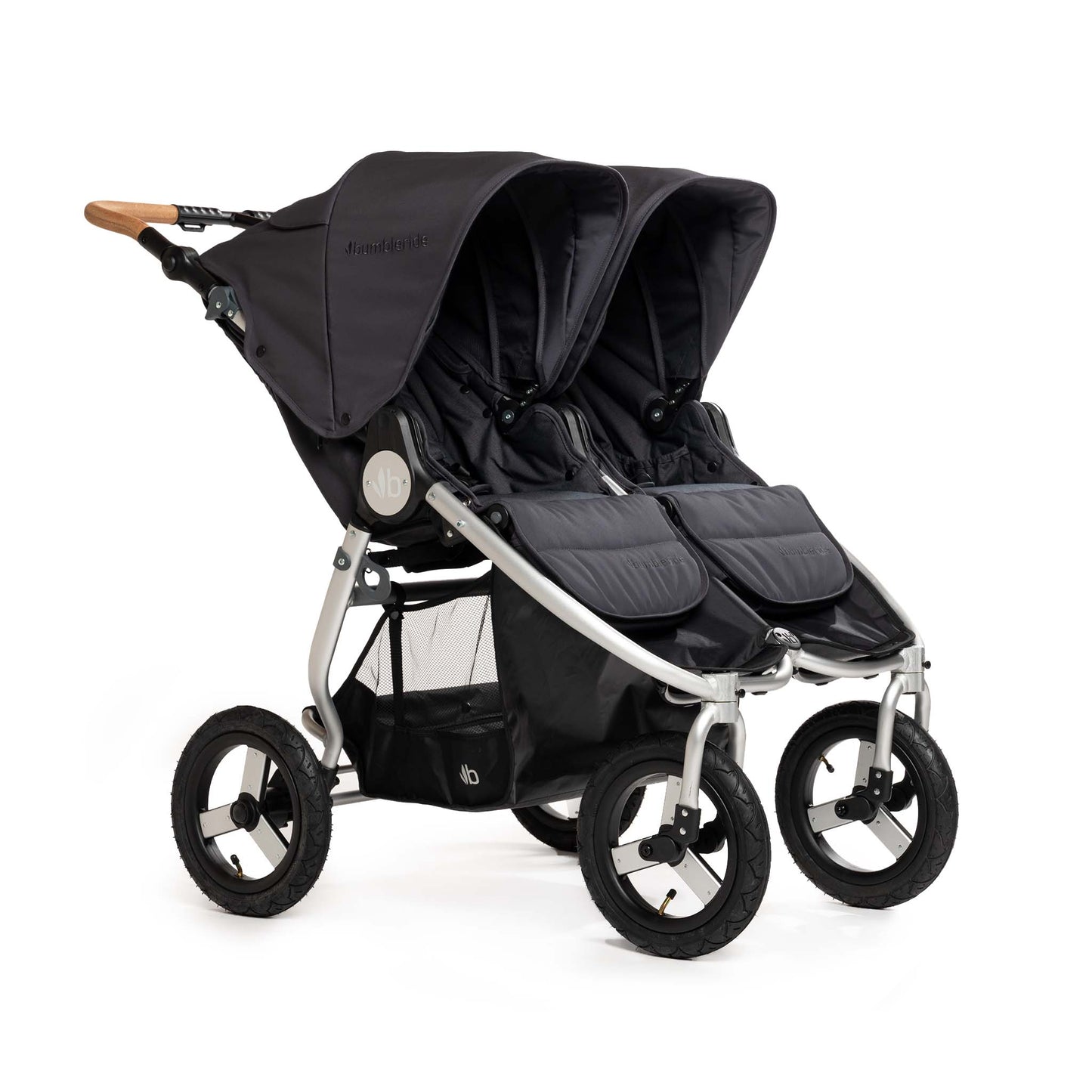 Bumbleride dusk grey merino wool all terrain Indie Twin Double side by side baby toddler stroller