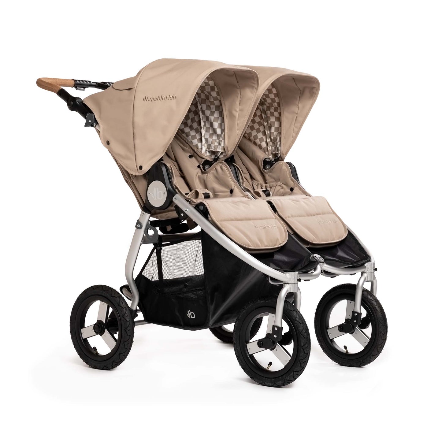 Bumbleride sand neutral beige all terrain Indie Twin Double side by side baby toddler stroller