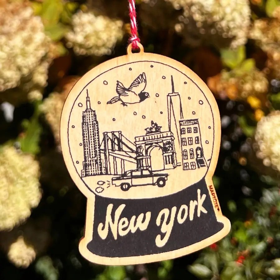 New York City wood handcrafted ornament