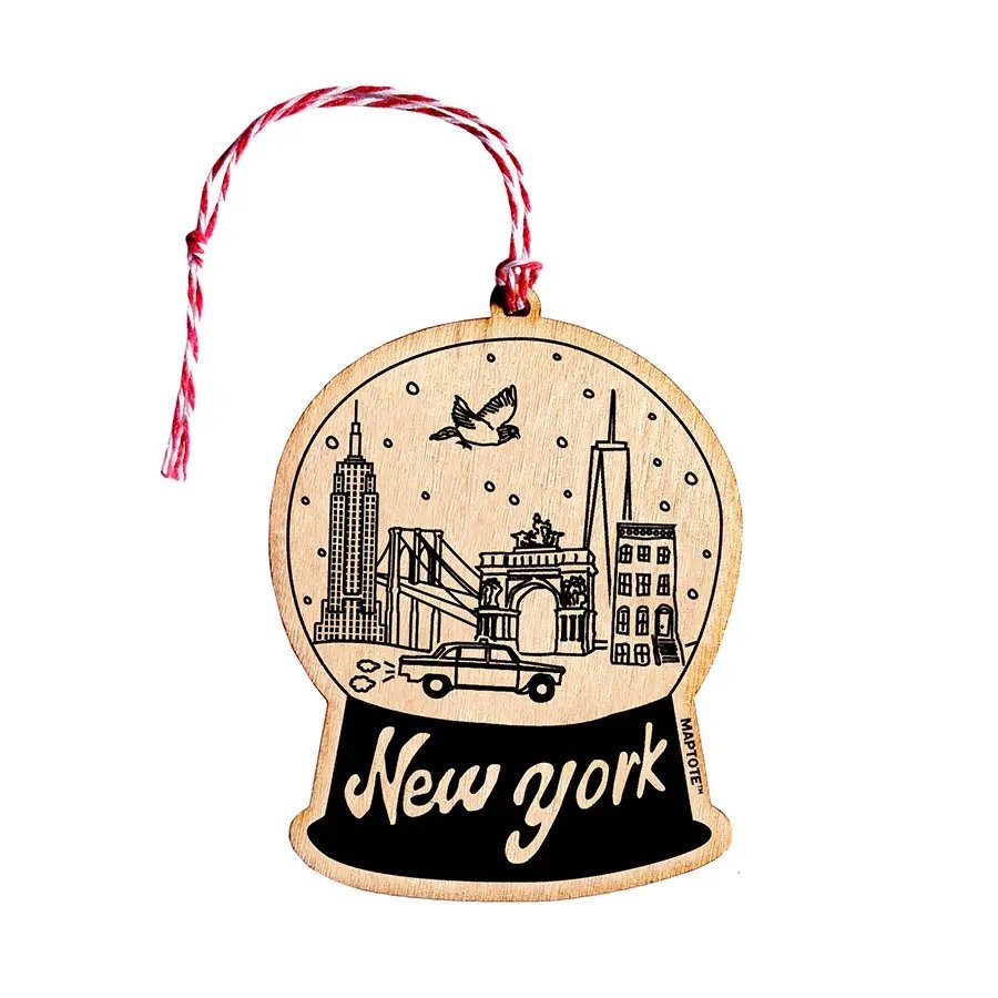 New York City wood handcrafted ornament