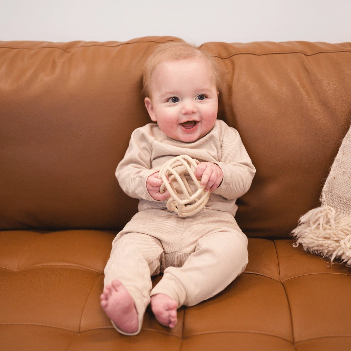 organic cotton neutral beige kid lounge set