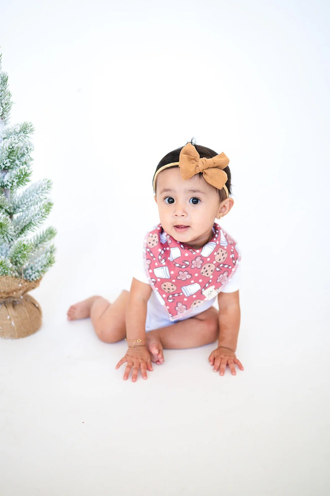 Red Milk and Cookies Christmas Candy Cane Organic Cotton Bandana Baby Toddler Bib