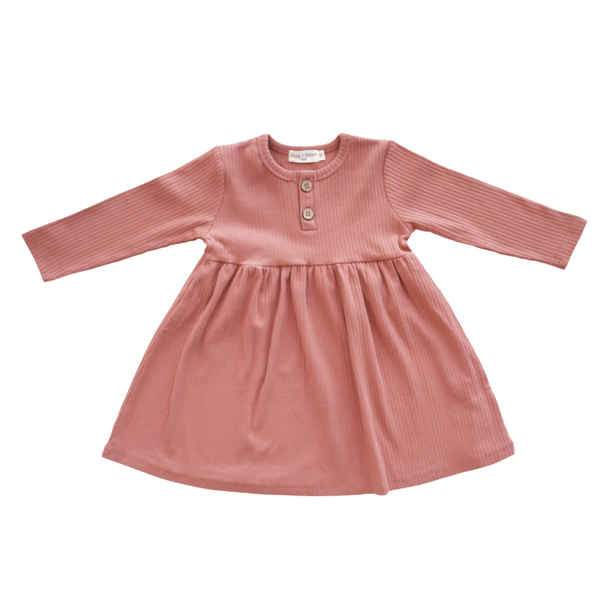 organic cotton terracotta long sleeve swing kid dress