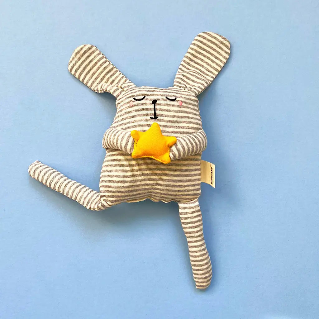 Organic Cotton Stripe Baby Bunny Stuffie Lovey