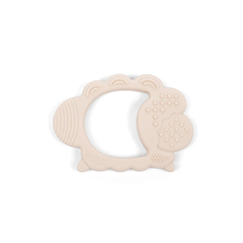 Food grade silicone ivory lamb baby teether Easter basket beige neutral Passover