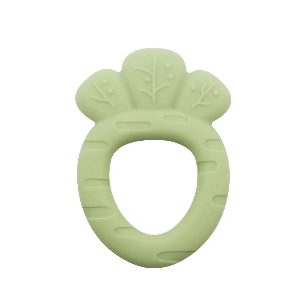 Food grade silicone green carrot baby teether Easter basket Passover