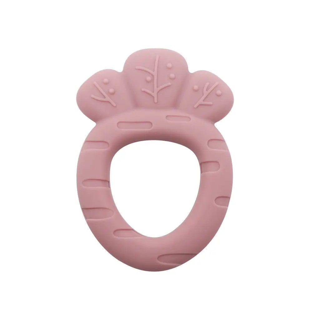 Food grade silicone rose pink carrot baby teether Easter basket Passover