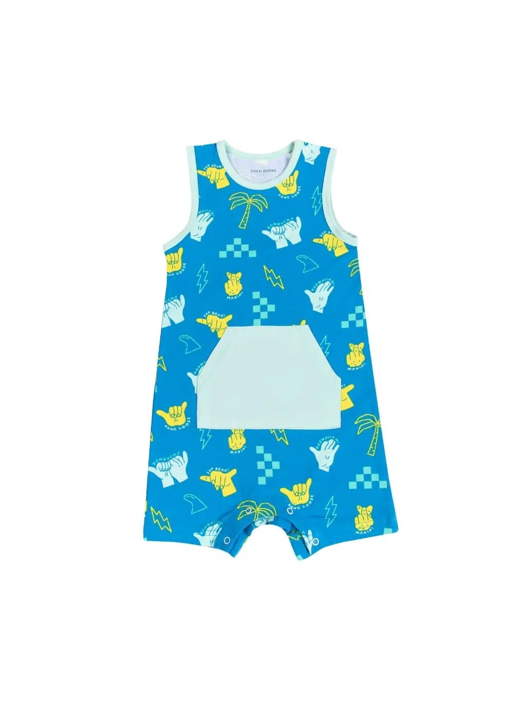 Blue Shaka Code Hang Loose Bamboo Tank Romper by Cocomoon Hawaii