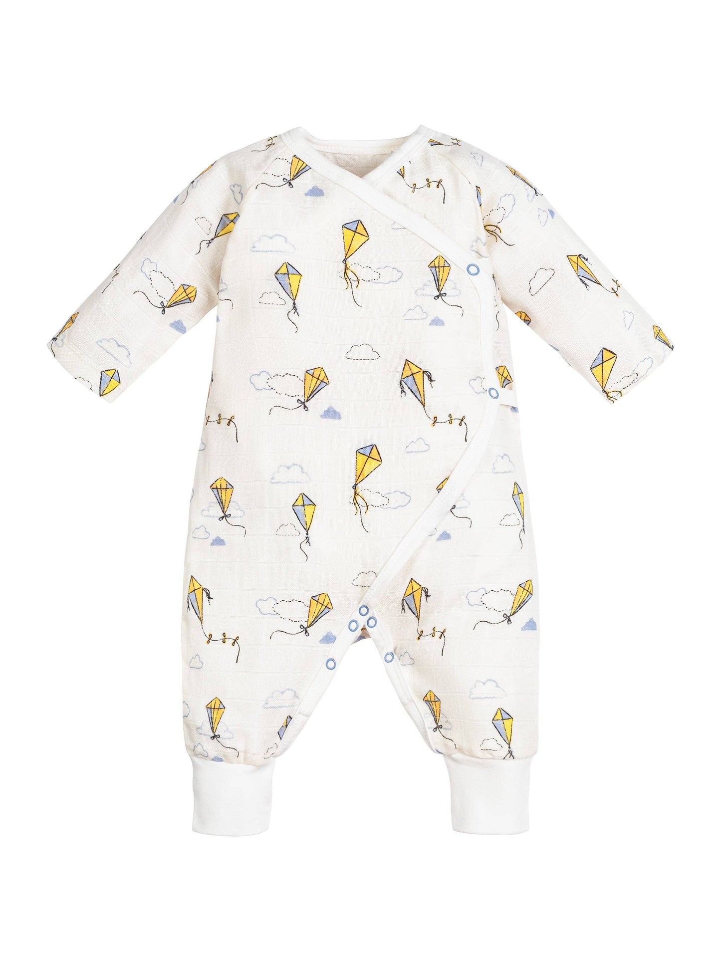 Organic Muslin Side Snap Kimono - Kites
