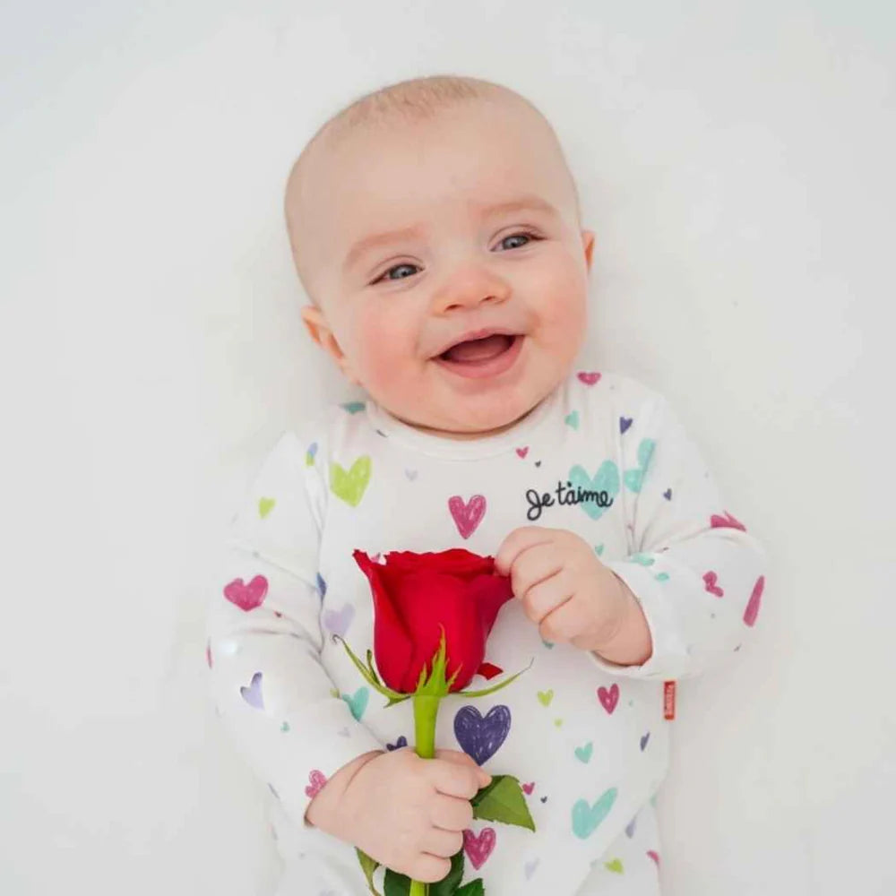 Organic Heart Baby Romper