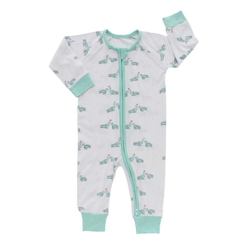 Honu Honi Turtle Heart Baby Bamboo Zipper Pajama