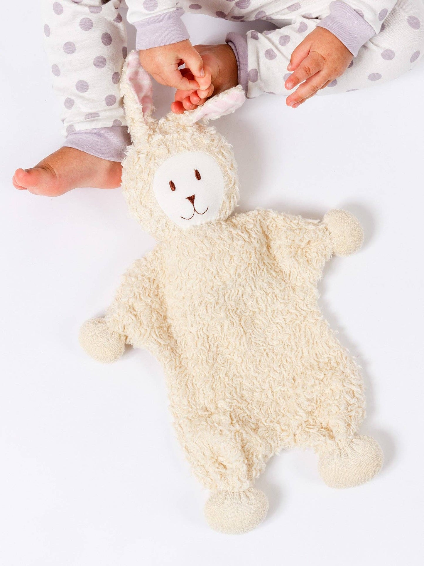 Organic Cotton Snuggle Bunny Lovey: Pink Stripe Ears