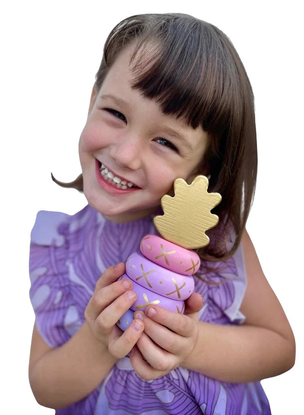 Wood Pineapple Stacking Toy