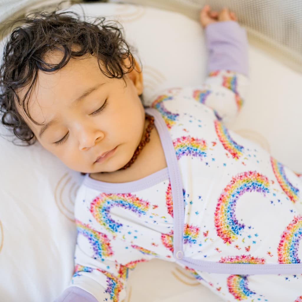 Flower Shower Rainbow Newborn Bamboo Kimono Coverall by Cocomoon Hawaii