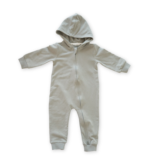 French Terry Hoodie Romper | Sage