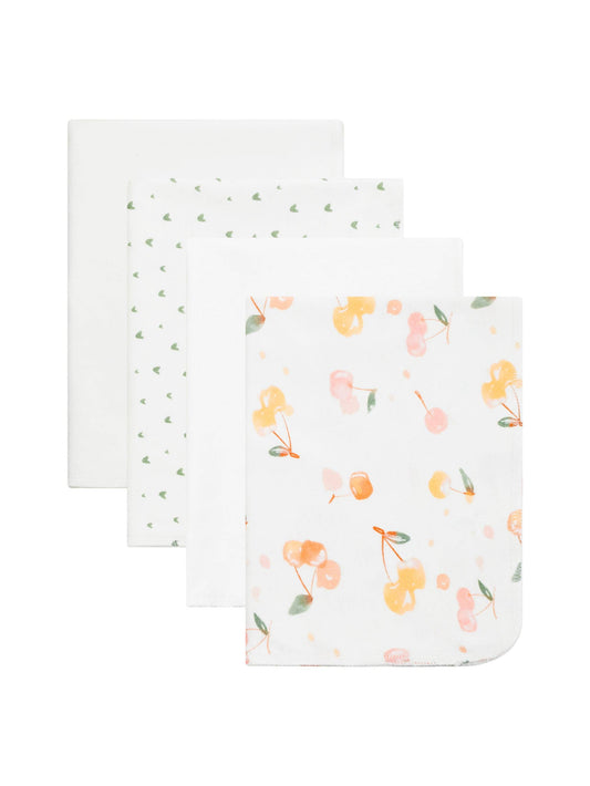 Assorted Organic Burp Cloths - Cherry Picking