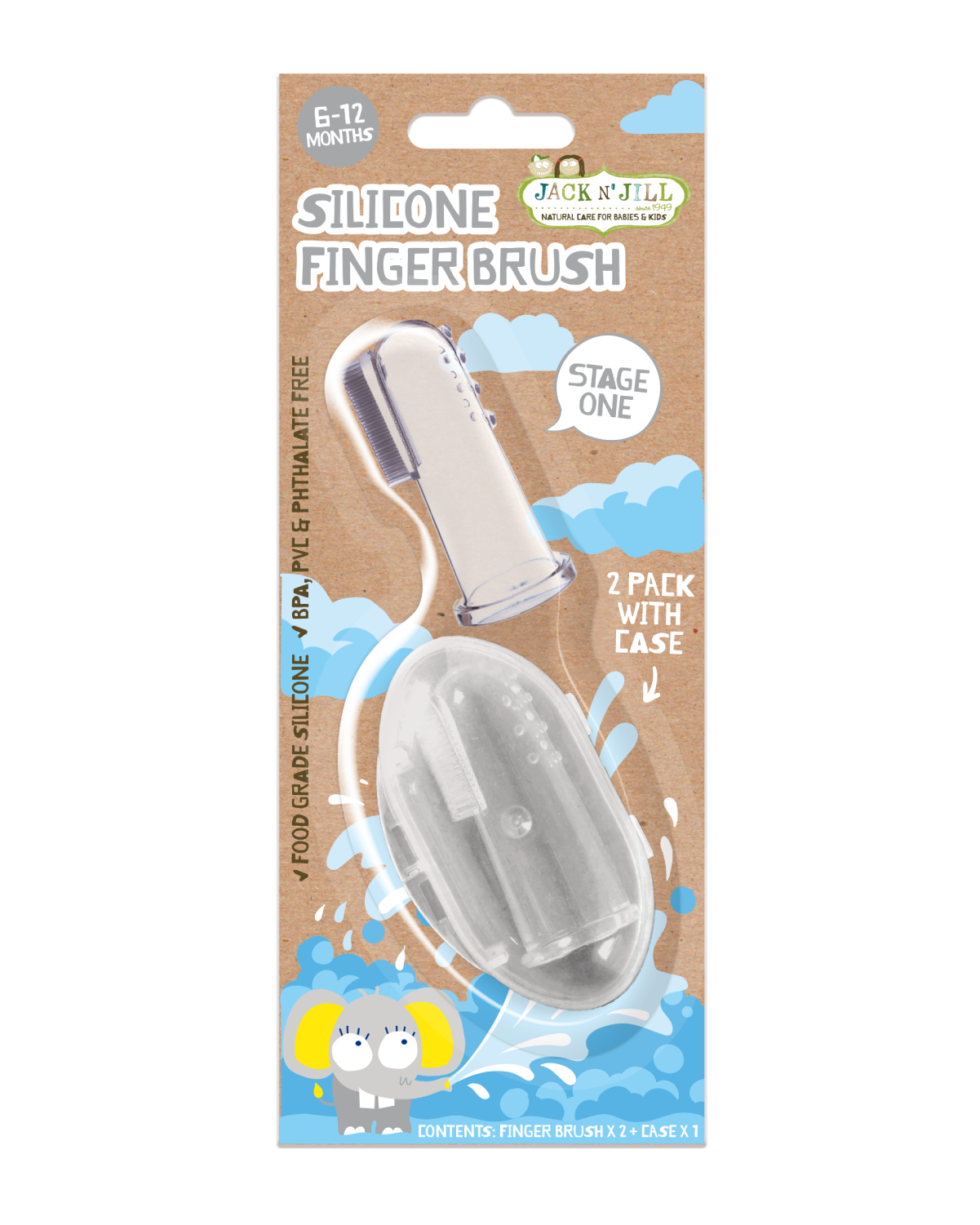 Jack N' Jill Stage 1 Silicone Finger Brush - 2 Pack