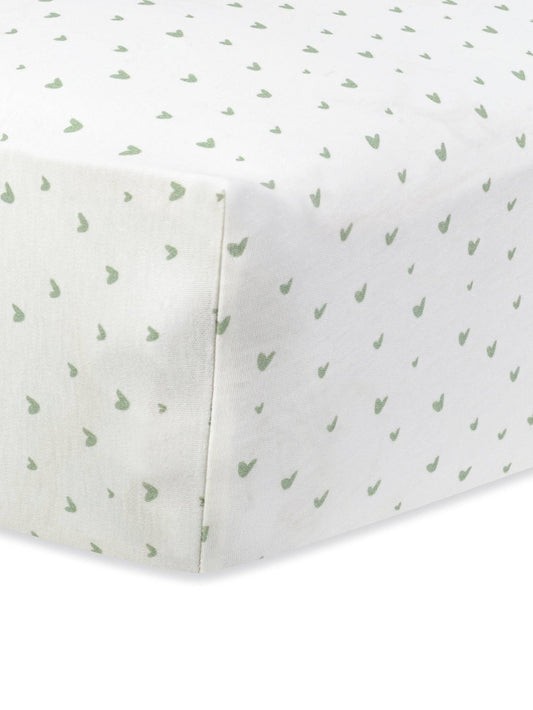 Organic Cotton Crib Sheet - Hearts