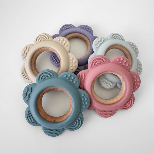 Silicone & Beechwood Garden Party Teether
