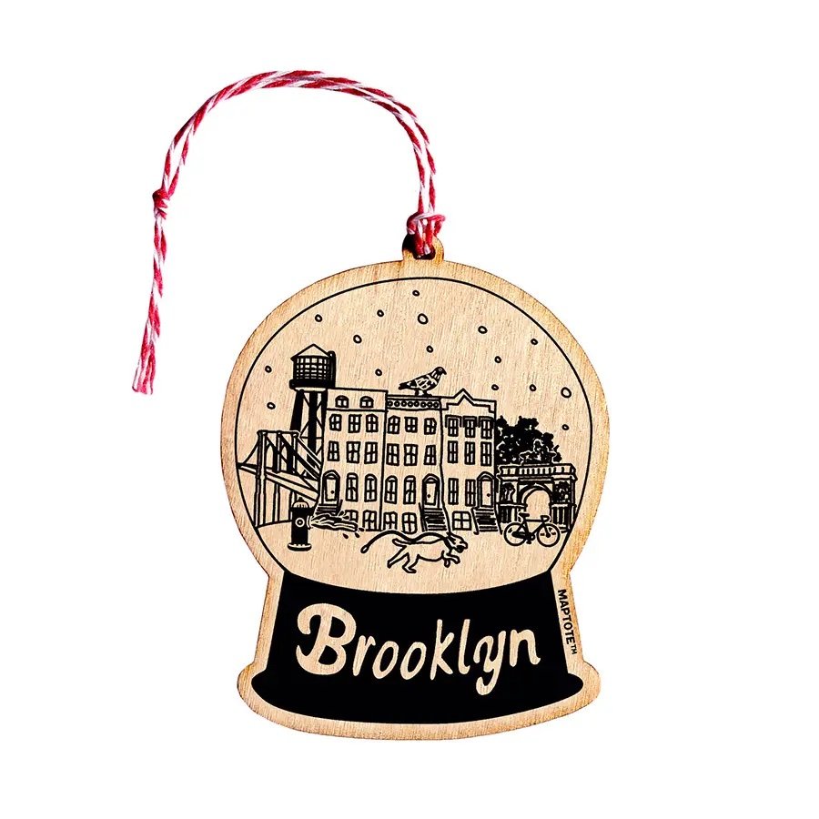 Brooklyn New York City wood handcrafted ornament