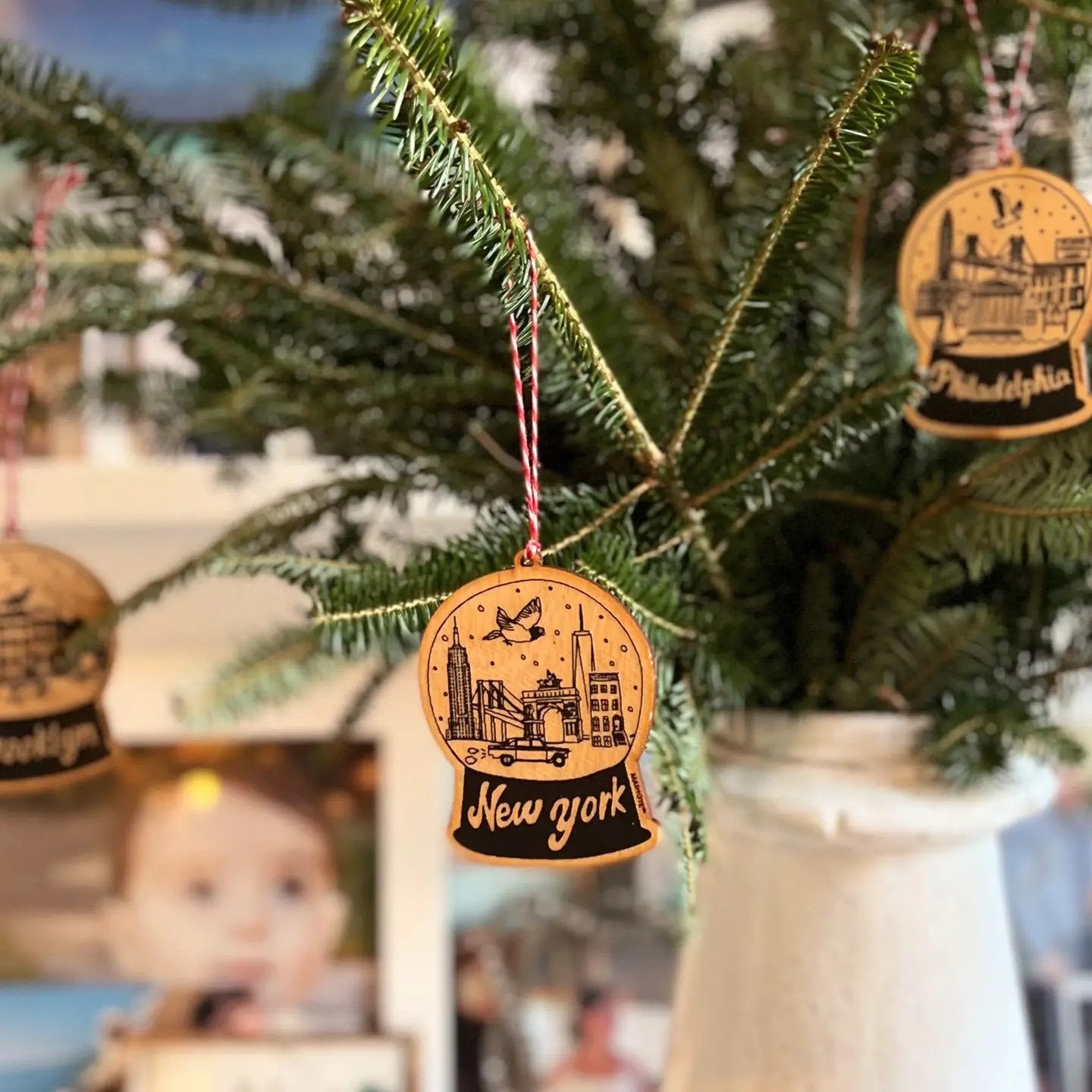 New York City wood handcrafted ornament