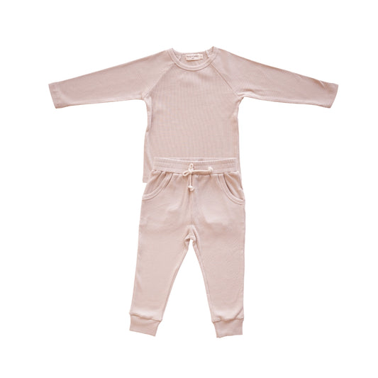 organic cotton neutral beige kid lounge set