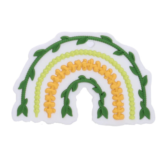 Food grade silicone green lei aloha rainbow baby teether