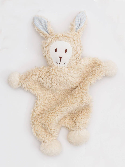 Organic Cotton Snuggle Bunny Lovey: Blue Stripe Ears